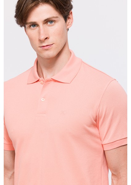 Erkek Pembe Kısa Kollu Polo Yaka T-Shirt