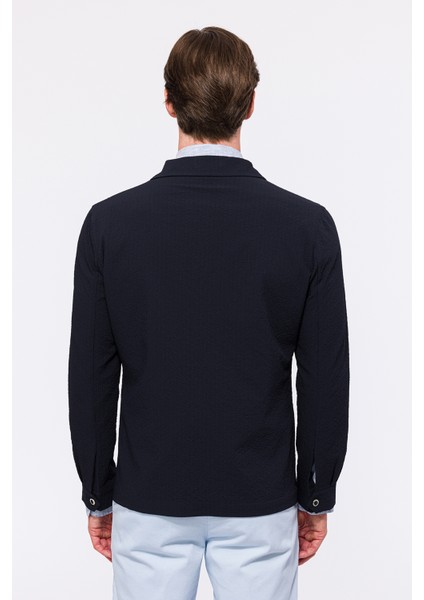 Erkek Lacivert Seersucker Casual Ceket fırsatları