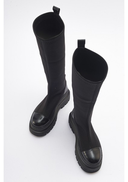 Celine Siyah Scuba Kalın Tabanlı Kadın Çizme modelleri