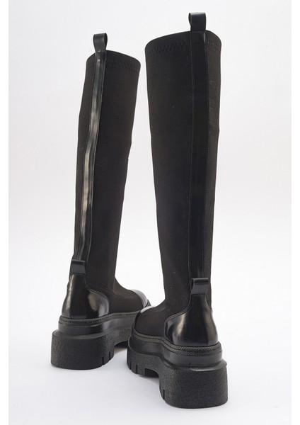 Celine Siyah Scuba Kalın Tabanlı Kadın Çizme fırsatları