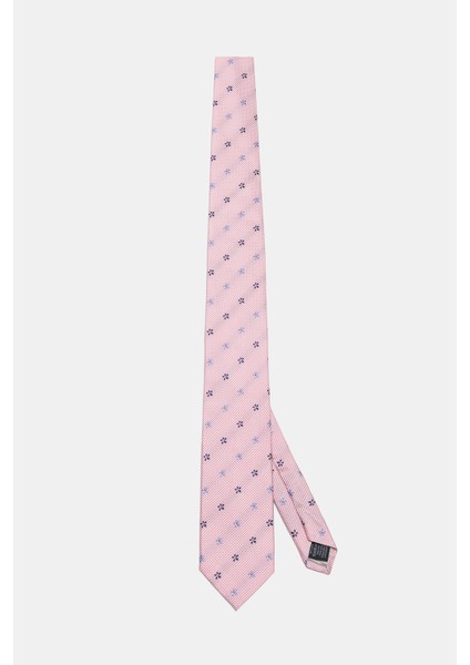 Erkek Açık Pembe Desenli İpek Kravat