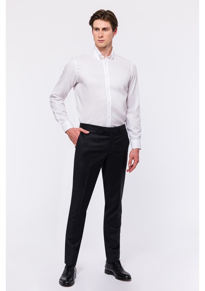 Erkek Beyaz Oliver Fit Düğmeli Yaka Klasik Gömlek fiyatları