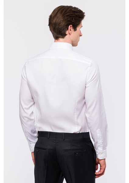 Erkek Beyaz Oliver Fit Düğmeli Yaka Klasik Gömlek fırsatları