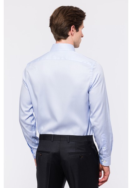 Erkek Mavi Cooper Fit Düğmeli Yaka Klasik Gömlek fırsatları