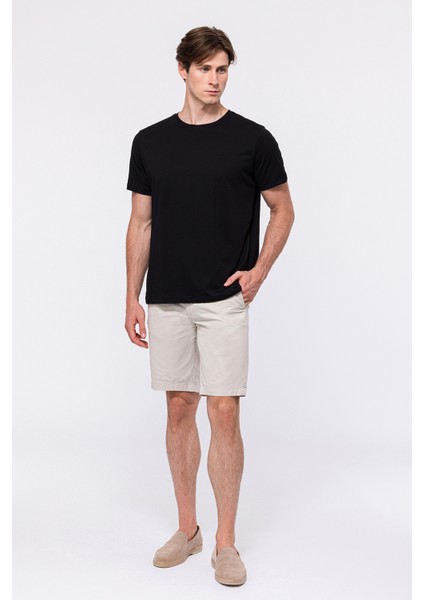 Erkek Siyah Organik Pamuklu Bisiklet Yaka T-Shirt