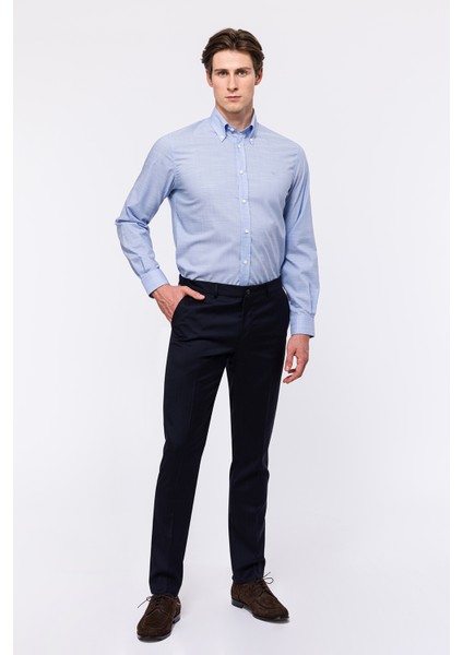Erkek Açık Mavi Cooper Fit Düğmeli Yaka Spor Gömlek fırsatları