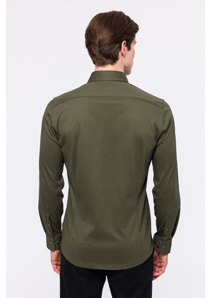 Erkek Yeşil Cooper Fit Düğmeli Yaka Pike Gömlek indirimleri