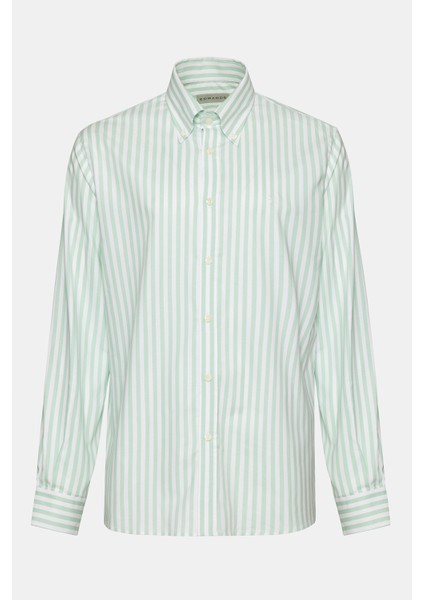 Erkek Yeşil Cooper Fit Düğmeli Yaka Spor Gömlek