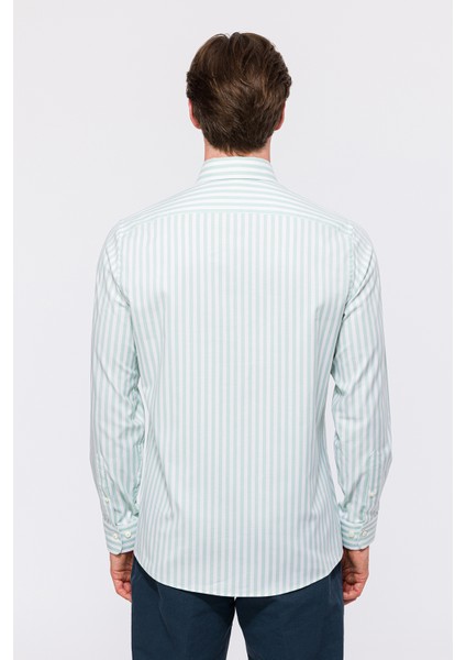 Erkek Yeşil Cooper Fit Düğmeli Yaka Spor Gömlek fırsatları