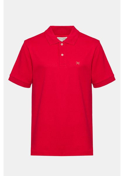 Erkek Kırmızı Kısa Kollu Polo Yaka T-Shirt