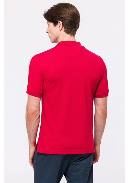Erkek Kırmızı Kısa Kollu Polo Yaka T-Shirt