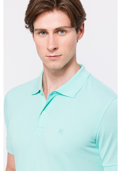Erkek Açık Yeşil Kısa Kollu Polo Yaka T-Shirt