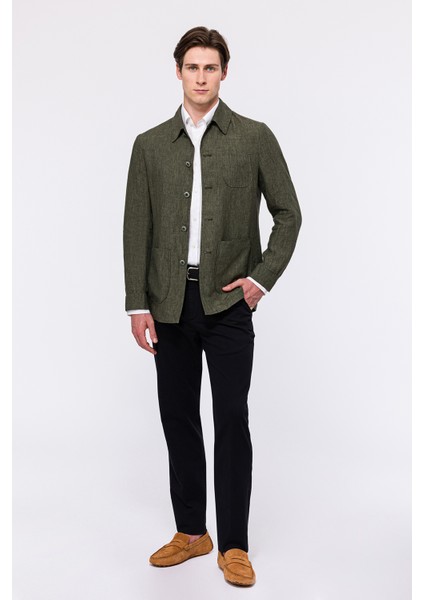 Erkek Haki Leomaster Casual Keten Ceket fiyatları