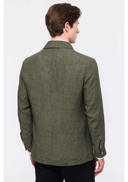 Erkek Haki Leomaster Casual Keten Ceket fırsatları
