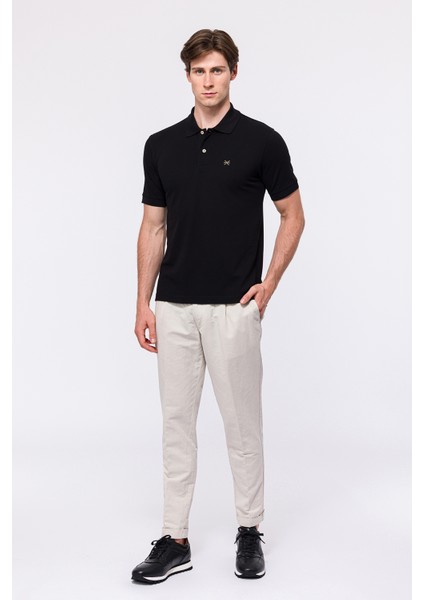 Erkek Siyah Kısa Kollu Polo Yaka T-Shirt