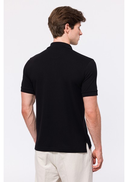 Erkek Siyah Kısa Kollu Polo Yaka T-Shirt