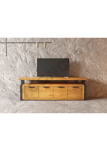 Ntconcept Arona Masif Ahşap Tv Stand - (Genişlik 240CM)