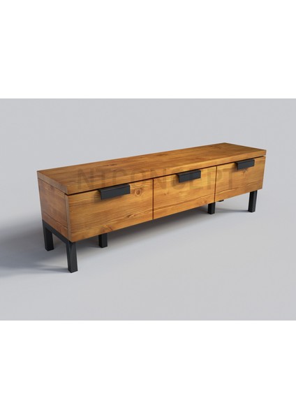 Uni Doğal Ahşap Çekmeceli Tv Standı - (Genişlik 120CM)