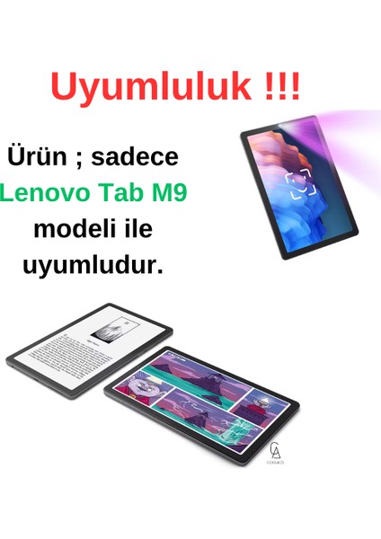 Lenovo Tab M9 ile Uyumlu Kırılmaz Tablet Temperli Cam Ekran Koruyucu