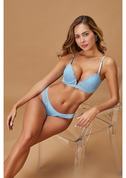 4411 Dantelli Destekli Sutyen Külot Takım