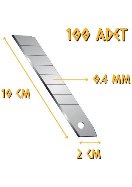 Tyson Maket Bıçağı Falçata Yedeği 18 x 0.4 Mm. - 100 Adet