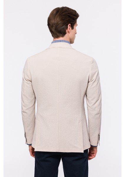 Erkek Bej Seersucker Spor Ceket fırsatları