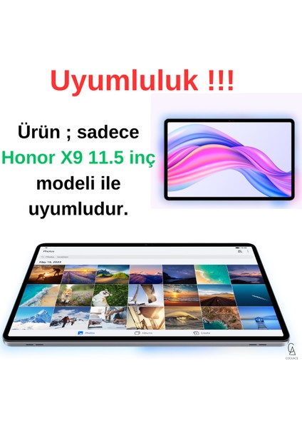 Honor Pad X9 11.5 Inç ile Uyumlu Kırılmaz Tablet Temperli Cam Ekran Koruyucu