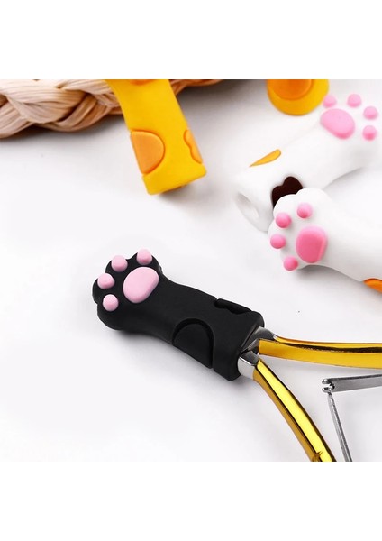 Sarı Karikatür Kedi Paw Silikon Makası Kapak Koruyucu Kılıf Tırnak Tırnak Makası Manikür Pedikür Araçları Ölü Cilt Cımbız Kap (Yurt Dışından) fırsatları