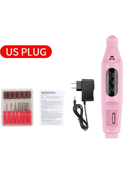 Pembe Ab Tak Lınmanda Taşınabilir Tırnak Matkap Makinesi Pvc Ipuçları Elektrikli Manikür Freze Seti Profesyonel Manikür Aracı Tırnak Aksesuarları (Yurt Dışından)