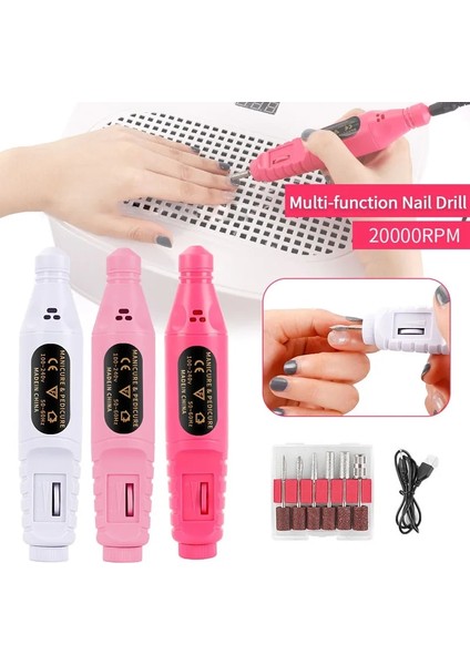 Pembe Ab Tak Lınmanda Taşınabilir Tırnak Matkap Makinesi Pvc Ipuçları Elektrikli Manikür Freze Seti Profesyonel Manikür Aracı Tırnak Aksesuarları (Yurt Dışından) modelleri