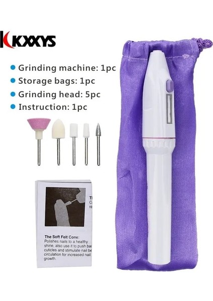N5023 1 Takım 5 In1 Mini Tırnak Parlatma Makinesi Elektrikli Manikür Matkap Makinesi Aksesuarı Pedikür Jel Lehçe Dosya Tampon Tırnak Sanat Araçları (Yurt Dışından)