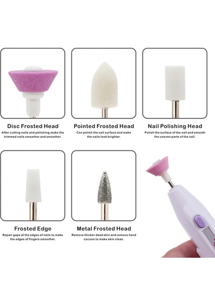 N5023 1 Takım 5 In1 Mini Tırnak Parlatma Makinesi Elektrikli Manikür Matkap Makinesi Aksesuarı Pedikür Jel Lehçe Dosya Tampon Tırnak Sanat Araçları (Yurt Dışından) indirimleri