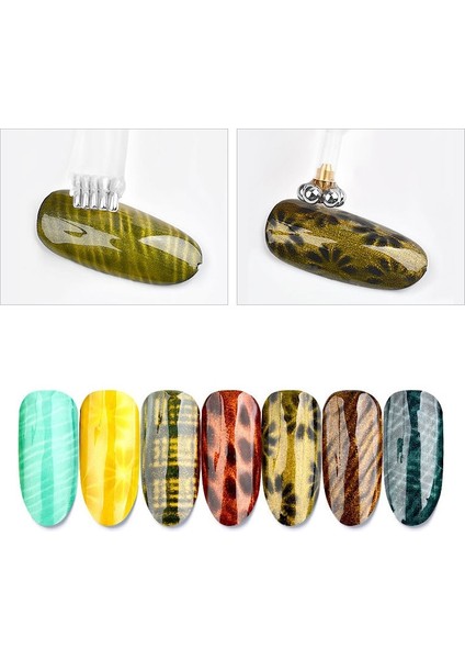 08 Nail Art Mıknatıs Sopa Kurulu Jel Vernik Kedi Gözü Hattı Şerit Etkisi Kare Yuvarlak Şekil Güçlü Manyetik Tırnak Aracı (Yurt Dışından)