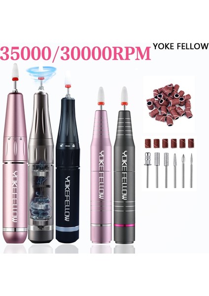 Seramik Kafa-07 Yokefellow 30000/35000RPM Tırnak Matkap Makinesi Taşınabilir USB Düşük Gürültü Kesme Manikür Makinesi Elektrikli Salon Tırnak Ekipmanları (Yurt Dışından) fiyatları