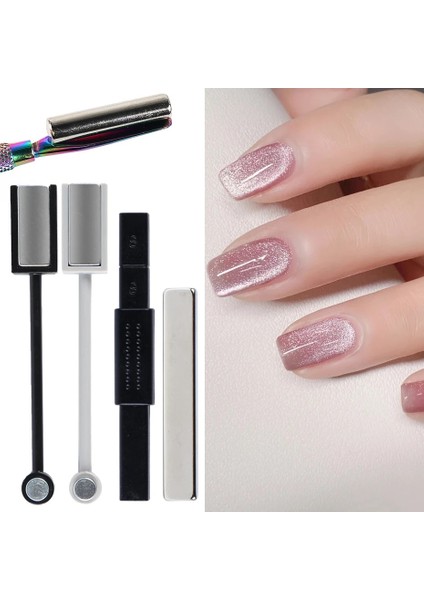 C-12 Mıknatıs Jel Vernik Nail Art Manyetik Çubuk Kurulu 9d Kedi Gözü Fransız Çizgi Şerit Etkisi Kare Güçlü Mıknatıs Tırnak Aracı JI1612 (Yurt Dışından)
