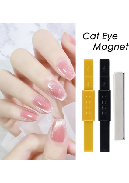 C-12 Mıknatıs Jel Vernik Nail Art Manyetik Çubuk Kurulu 9d Kedi Gözü Fransız Çizgi Şerit Etkisi Kare Güçlü Mıknatıs Tırnak Aracı JI1612 (Yurt Dışından)