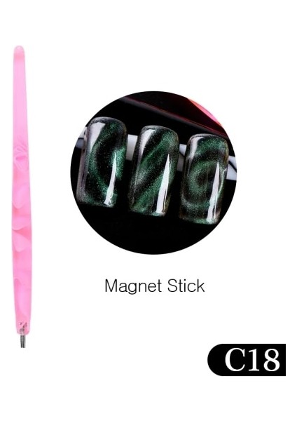 C18 Nail Art Mıknatıs Sopa Kurulu Güçlü Magetic Kalem 9d Kedi Gözü Jel Lehçe Vernik Hattı Şerit Etkisi Manikür Tırnak Araçları TR1612 (Yurt Dışından)