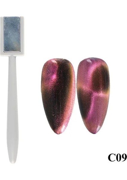 C09 Nail Art Mıknatıs Kalem Güçlü Magetic Sopa Kurulu Kedi Gözü Tırnak Jeli Lehçe 3D Çizgi Şerit Çiçek Etkisi Manikür Araçları #1612-1 (Yurt Dışından)