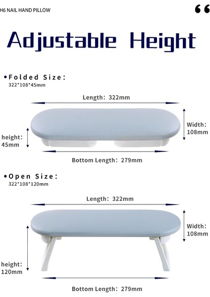 Sz-35 Katlanır Tırnak El Manikür Dayanağı Kol Standı Yastık Yastık Tutucu Masa Masası Kol Dayama Sünger Destek Mat Cila Aracı Uygulama Salonu (Yurt Dışından)