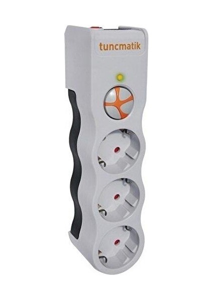 Voltaj & Akım Korumalı Grup Priz Tuncmatik Powersurge 3-Surge Protectıon PLUG-525 Joule-White