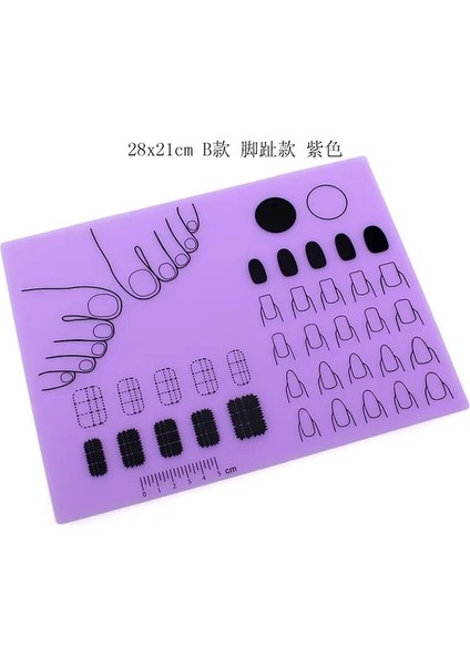 28X21 cm C Silikon Tırnak Boyama Pedi Katlanabilir Tırnak Sanat Masa Mat Pad Yıkanabilir Güzellik Bakım Salonu Ekipmanları Manikür Araçları Tırnak Aksesuarları (Yurt Dışından)