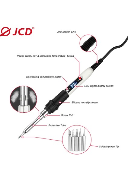 Koyu Mavi 220V Ab Tak Jcd Havya Ayarlanabilir Sıcaklık Elektrikli Demir 80W 110V/220V Dijital Ekran Kaynak Tamir Kurşunsuz Onarım Araçları (Yurt Dışından) modelleri