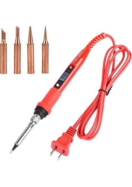 Kırmızı 80W 110V, Abd Jcd 80W Dijital Elektrikli Havya Kiti Sıcaklığı Ayarlanabilir 220V/110V Kaynak Aracı Seramik Isıtıcı Lehimleme Ipuçları Rework (Yurt Dışından)