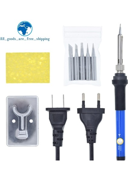 60W Demir Abd Plug Yeni Ayarlanabilir Sıcaklık Elektrikli Havya 220V 60W Kaynak Lehim Rework Istasyonu Isı Kalem Ipuçları Onarım Aracı (Yurt Dışından) indirimleri