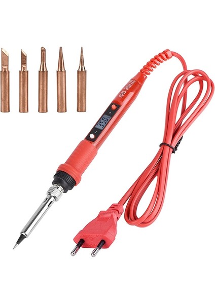 Gümüş 80W 220V, Abd Jcd Havya Kitleri 80W Ayarlanabilir Sıcaklık 220V LCD Dijital Ekran Isıtıcı Lehimleme Ipuçları Lehim Sökme Pompası Kaynak Araçları (Yurt Dışından)