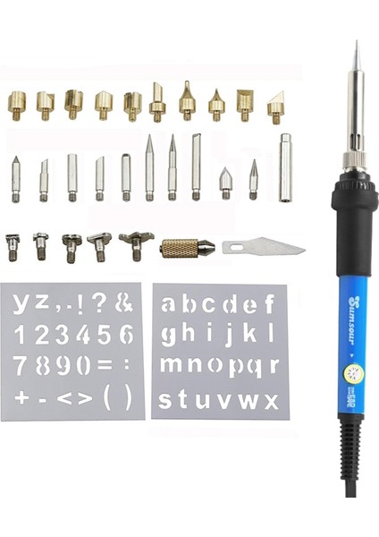 80W Beyaz Oyma 220V Ab Tak Pyrography Gravür Elektrikli Havya Kalem Seti 60W 80W Sıcaklık Ayarlanabilir Havya Kaynak Aleti Seti (Yurt Dışından) fiyatları