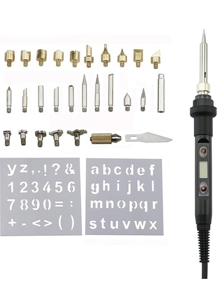 80W Beyaz Oyma 220V Ab Tak Pyrography Gravür Elektrikli Havya Kalem Seti 60W 80W Sıcaklık Ayarlanabilir Havya Kaynak Aleti Seti (Yurt Dışından) modelleri