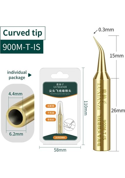 LXZ922005 Luxıanzı Havya Ucu Kurşunsuz Bakır Sinek Hattı Kaynak Ipuçları Hassas 0.3mm Kalay Havya Kafa Bga Tamir Araçları (Yurt Dışından)