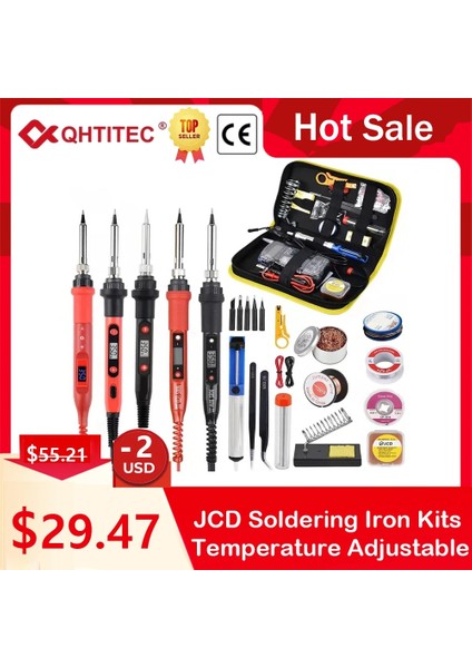 QH908U 80W 110V, Abd Jcd Elektrikli Havya Kitleri 80W LCD Dijital Ekran Sıcaklığı Ayarlanabilir 908S Serisi Havya Kaynak Onarım Araçları (Yurt Dışından) indirimleri