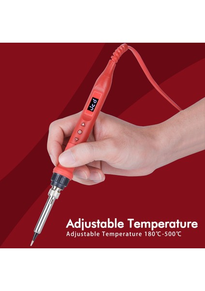 Gri 80W, Abd Jcd Havya Kiti 80W 220V Çok Fonksiyonlu Düğme Ayarlanabilir Sıcaklık Lehimleme Istasyonu LCD Aydınlatma Ekran Demir 908U (Yurt Dışından)